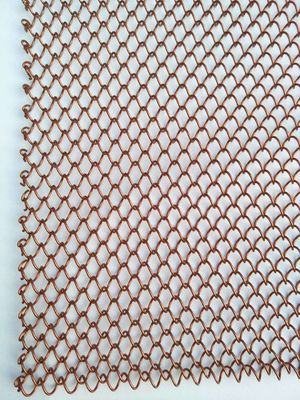 6x6mm آلومینیوم زنجیره ای لینک پرده طلایی معماری میش
