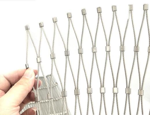 توری طناب استیل ضد زنگ 304، توری ایمنی انعطاف پذیر، توری طناب سیمی تزئینی با اندازه سفارشی برای نرده و محوطه های باغ وحش