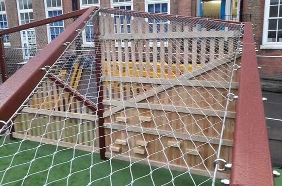 توری طناب استیل ضد زنگ 304، توری ایمنی انعطاف پذیر، توری طناب سیمی تزئینی با اندازه سفارشی برای نرده و محوطه های باغ وحش