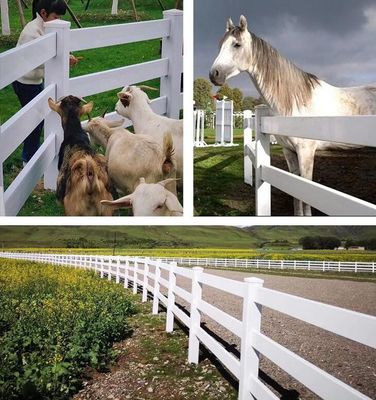 حصار حصار وینیل سفید ایمنی Heavy Duty 2 Rail Horse PVC Farm Fence