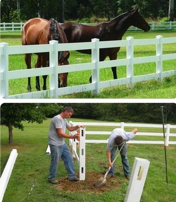 حصار حصار وینیل سفید ایمنی Heavy Duty 2 Rail Horse PVC Farm Fence