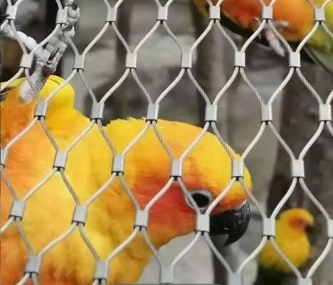 طناب کابلی 2 میلی‌متری، مش استیل با دهانه 50x50 میلی‌متری برای حصارکشی باغ‌وحش با جذب ضربه، بدون لبه‌های تیز و ضد حریق