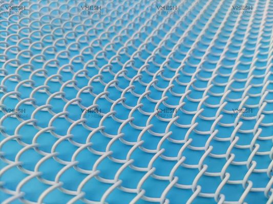 اندازه سفارشی پرده فلزی زنجیره ای 6*6 میلی متری به صورت جفت مش روی صفحه شومینه