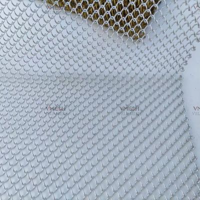 رنگ خاکستری آلومینیوم تزئینی زنجیر لینک شبک پرده برای پارتیشن صفحه نمایش