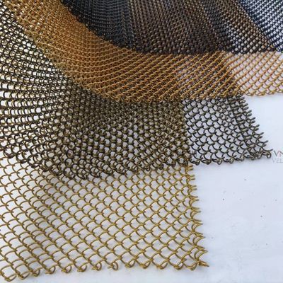 رنگارنگ آلومینیوم ضد زنگ تزئینی فلزی زنجیره شبک پرده