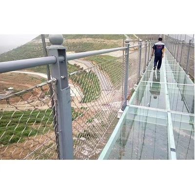 مش طناب فولادی ضد زنگ انعطاف پذیر 30 * 30 میلی متر برای حصار ایمنی