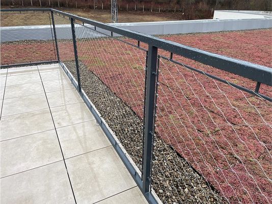 توری طناب استیل ضد زنگ انعطاف پذیر با شکل سوراخ الماسی مقاوم در برابر اشعه ماوراء بنفش و 10 سال گارانتی برای حصار ایمنی