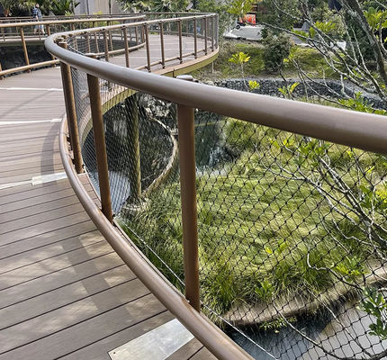 توری طناب استیل ضد زنگ انعطاف پذیر با شکل سوراخ الماسی مقاوم در برابر اشعه ماوراء بنفش و 10 سال گارانتی برای حصار ایمنی