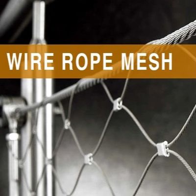 آراستایی دست بافته شده فولاد ضد زنگ سیم کابل میش با 1.5mm / 2mm / 2.5mm قطر سیم و 25 * 25mm / 30 * 30mm / 50 * 50mm میش باز کردن برای Aviary شبکه و باغ وحش میش