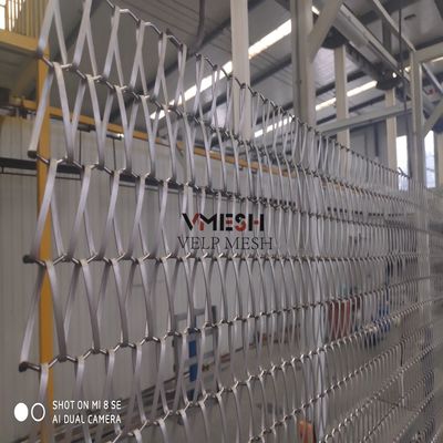 کمربند نقاله معماری استیل ضدزنگ 316 مش تزئین مارپیچ فلزی بافته شده