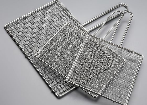 توری مشبک کباب پز استیل ضد زنگ 304 با ابعاد 450x600 میلی‌متر، مناسب برای مواد غذایی