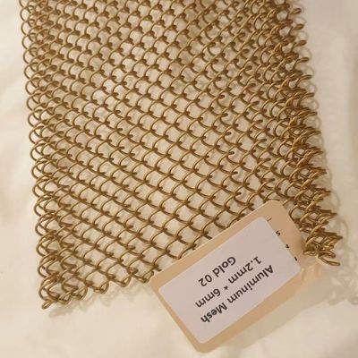 6x6mm آلومینیوم زنجیره ای لینک پرده طلایی معماری میش