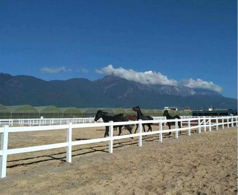 حصار حصار وینیل سفید ایمنی Heavy Duty 2 Rail Horse PVC Farm Fence