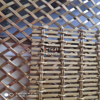 روکش پودر رنگ طلایی معماری استیل ضدزنگ سیم پرده مش مشبک