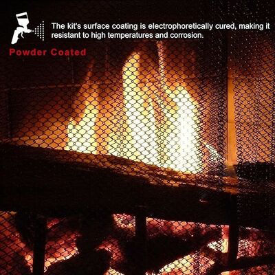 قابلمه ی قابل تنظیم رنگ نقره ای مواد فولادی محکم شومینه شبک پرده