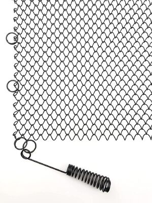 پرده توری مشکی با پوشش پودری برای صفحه شومینه ایمنی